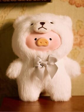 Lulu The Piggy Teddy Lulu Series Blind Box: Perfect Teddy White With Gray Bow